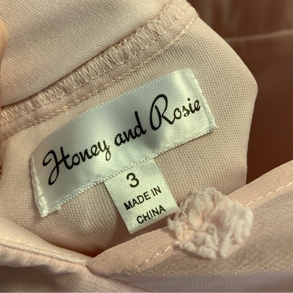 Honey and Rosie Light Pink Swiss Dot Sheer V Neck Long Sleeve Mini Sundress 3 - Picture 13 of 14